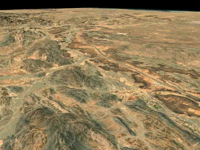 Mecca and the Red Sea coast of Saudi Arabia - tile n22 e39 3D model