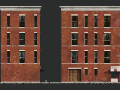 Building Block Low-poly 3D model