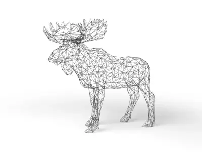 MooseII Wireframe Low-poly 3D model