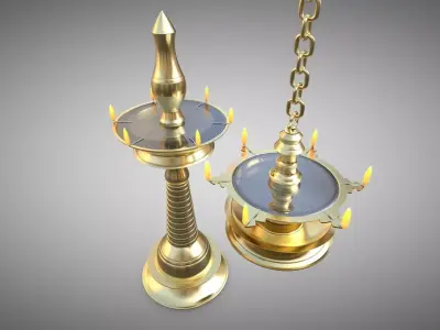 Lamp temple Low-poly 3D model