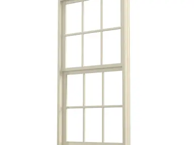 Hurricane Proof Pvc Single Glazed Vertical  Glass Window PBR 3D model