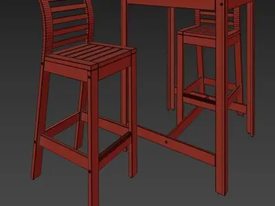APPLARO table and chairs 3D model