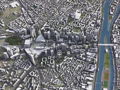 Paris - La Defense Low-poly 3D model