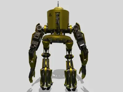 Robot Worker Low-poly 3D model