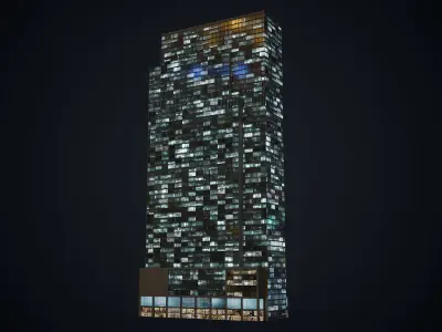 Office Building Day and Night Low-poly 3D model