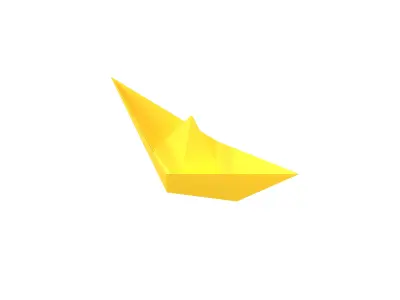 Paper Boat v1 005 Low-poly 3D model