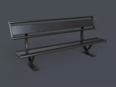 Metal Modern Bench 24 PBR Game Ready Low-poly 3D model
