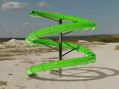 Water Slide Low-poly 3D model 3