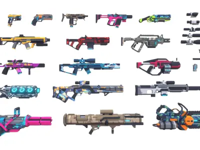CB Sci-Fi Gun Pack Complete Low-poly 3D model