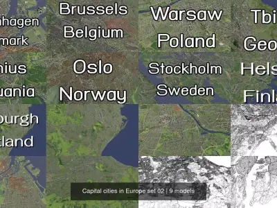 Capital cities in Europe set 02 3D Model Pack