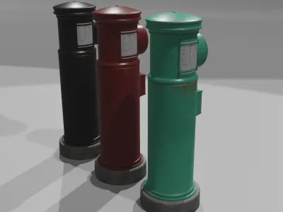 Retro Japanese Post Box  3D model