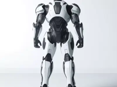 Futuristic Stealth Mech 3D Character Lowpoly Armor Sci-Fi Design Low-poly 3D model