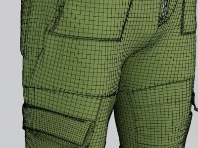 Cargo Shorts Low-poly 3D model