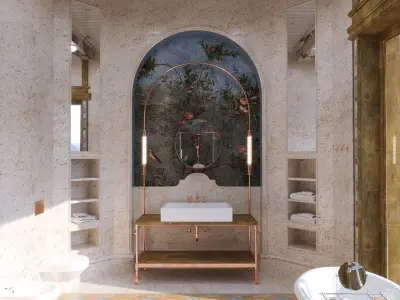 Bathroom in a Provance style 3D model