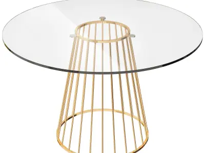  Liverpool Table Transparent - Gold Top 3D model