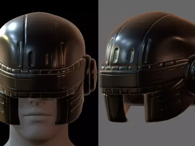 Gas mask helmet 3d model scifi Low-poly  3D model