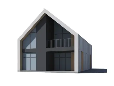 5 low poly modern houses  Low-poly 3D model