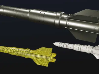 rocket full pack  Low-poly 3D model