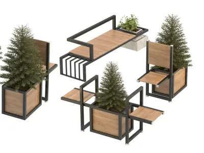 urban furniture collection 3D Model Pack