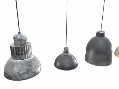 Factory  Warehouse and Hangar lights Low-poly 3D model