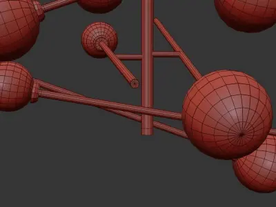 GLOBO modern chandelier with balls hanging from ceiling 3D model