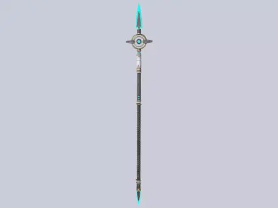 Scifi spear Low-poly 3D model
