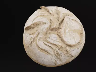 No Knead Bread Low-poly 3D model