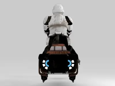 Star Wars - Set - Speeder bike with Scout trooper 3D model