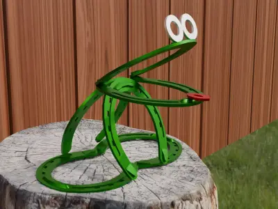 Horseshoe Frog Yard Art Low-poly 3D model