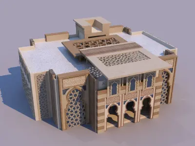 0164 - Islamic Facade Building 3D model