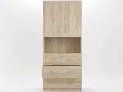 Wooden Cabinet Set 2 3D model