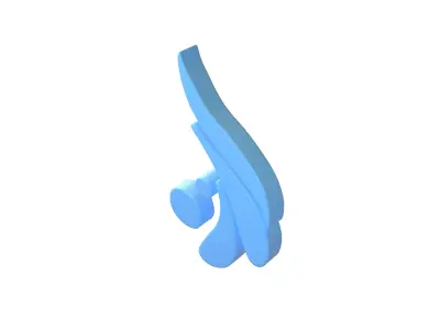 Wave Symbol v3 002 Low-poly 3D model