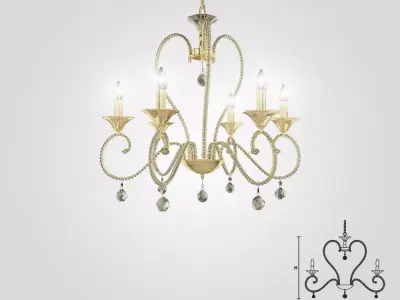 Masiero 4105-6 chandelier 3D model