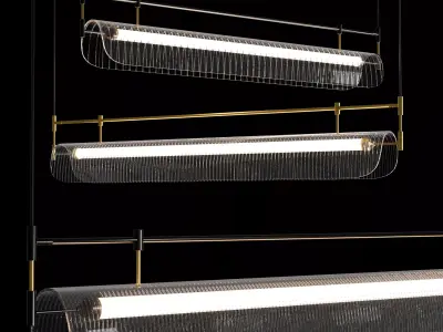Nami Linear Chandelier Low-poly 3D model purchase