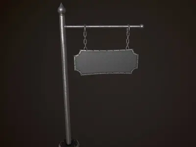 Metal Signboard Low-poly 3D model