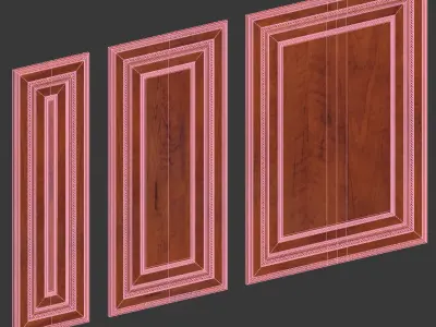 Classic wooden wall panels Free 3D model