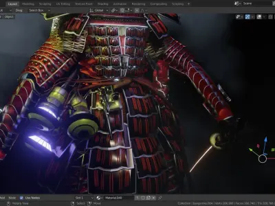 cyberpunk samurai 3D model