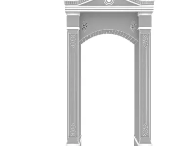 Classic Building Entrance 6 Low-poly 3D model