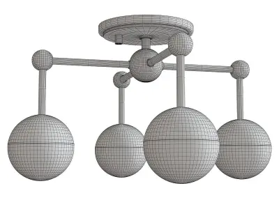 Boca LED Semi Flushmount Low-poly 3D model