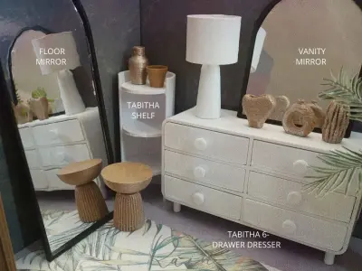 MINIATURE DOLLHOUSE BEDROOM TABITHA  FURNITURE SET 3D print model