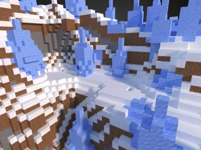 Minecraft Ice Spikes Biome Small Low-poly 3D model