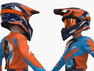  KTM Junior Motocross Rider in Racing Gear 