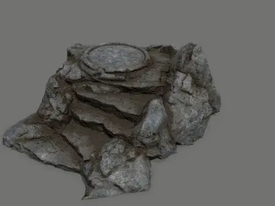 Ladder Ruin Low-poly 3D model 5
