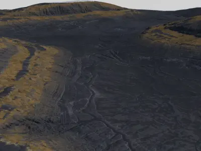 Landcape Icelandic Peaks Low-poly 3D model
