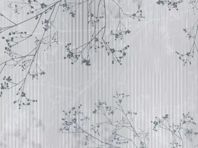 Gypsophila Sprigs on Fluted Glass Texture