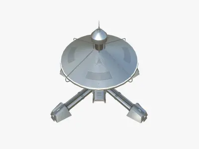 SciFi Facility C08 Metallic - Sci Fi Exterior Design Low-poly 3D model