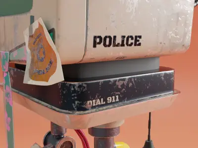 Officer Byte - Robot character Low-poly 3D model