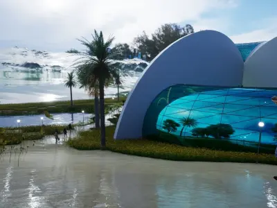 Organic Architecture Office building Low-poly 3D model