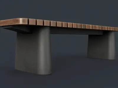 Modern Outdoor Bench 47 PBR Game Ready Low-poly 3D model