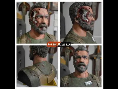 Terminator Dark Fate  - Carl Bust  3D Print 3D print model
